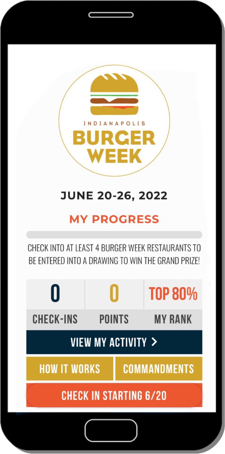 Indy Burger Week App Mockup