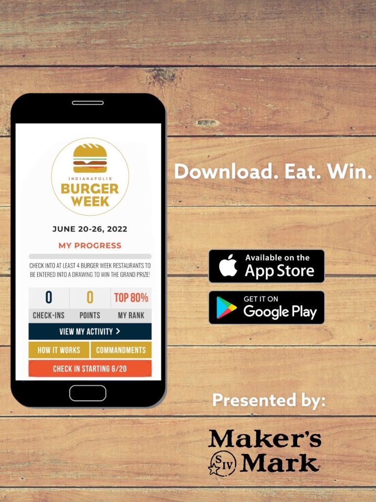Download. Eat. Win. Check into at least 4 burger week restaurants to be entered into a drawing to win the grand prize!